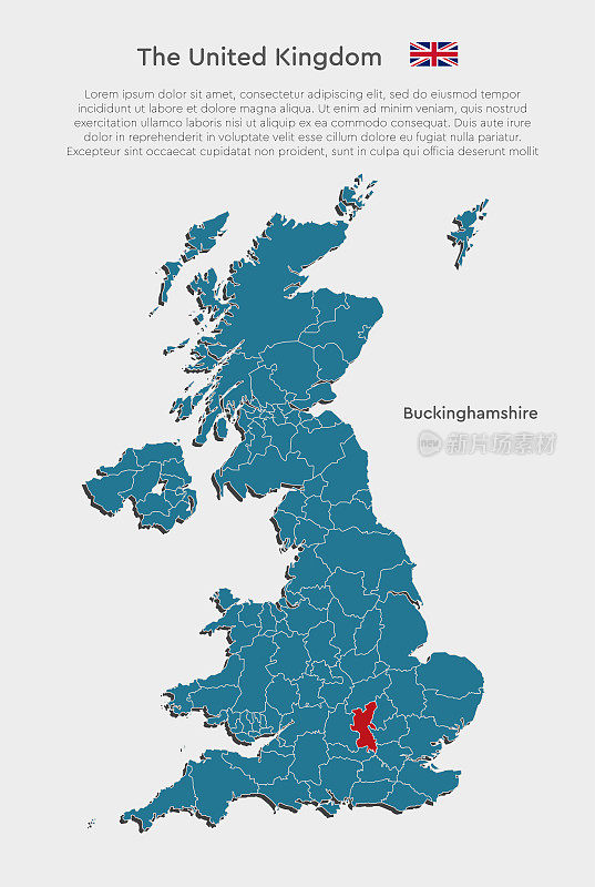 英国地图，UK, GB，白金汉郡